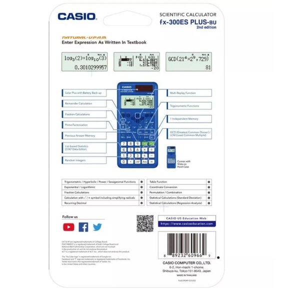 Casio FX-300 Scientific Calculator Blue - Picture 8 of 9